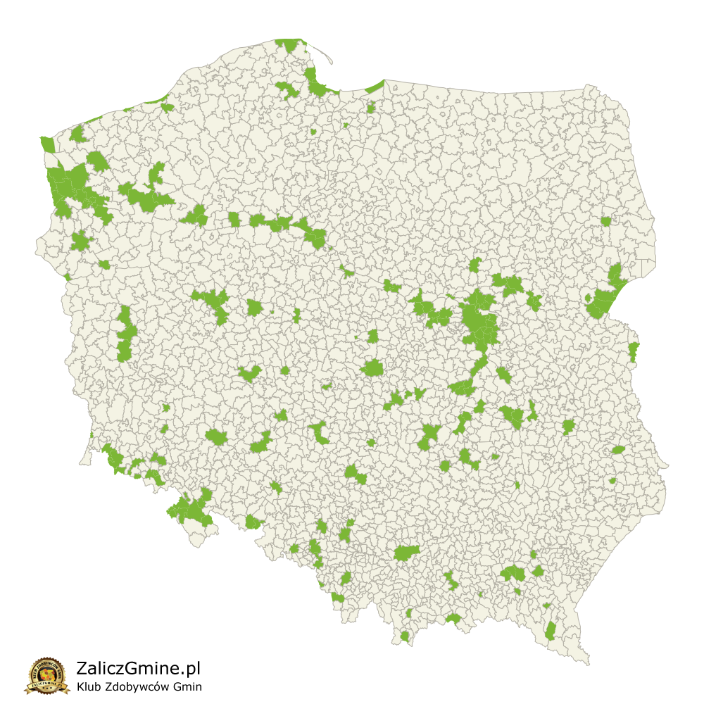 Mapa Zdobytych Gmin