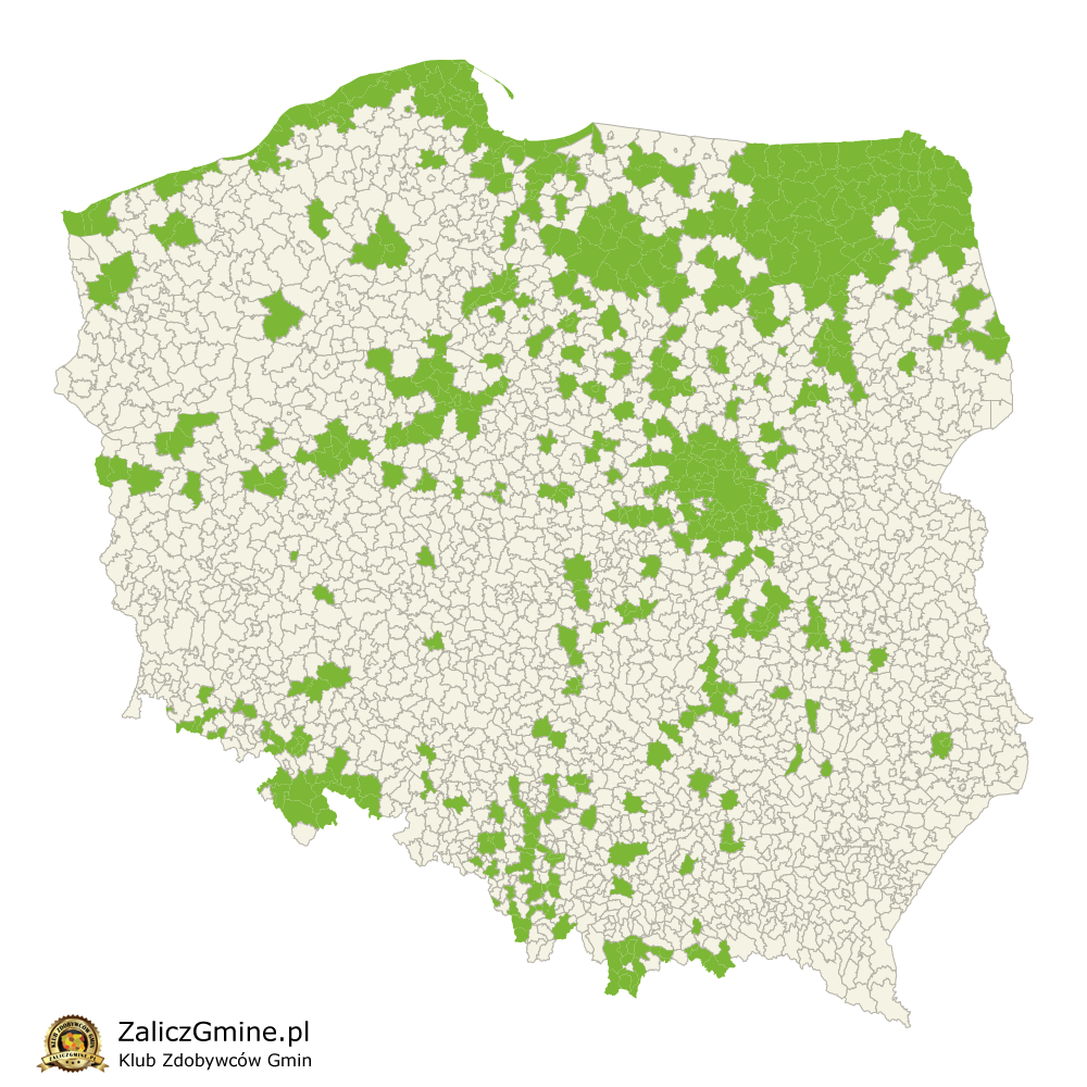 Mapa Zdobytych Gmin