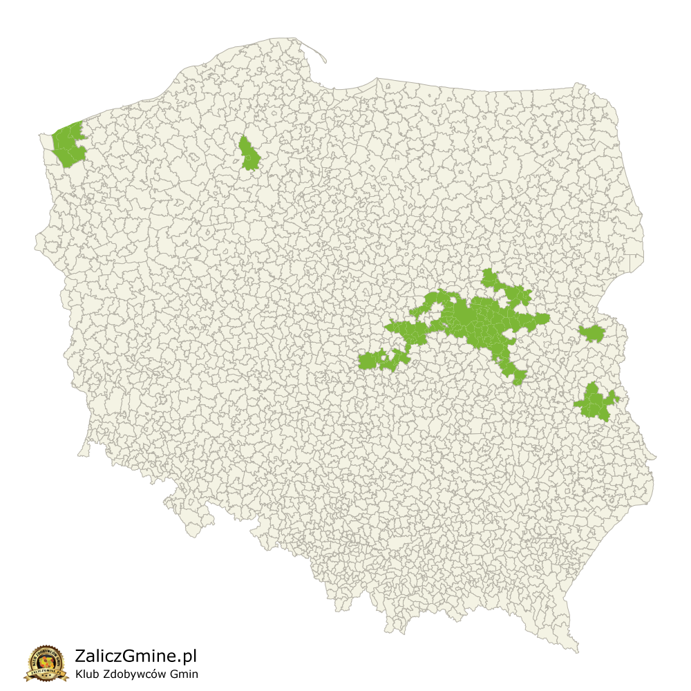 Mapa Zdobytych Gmin