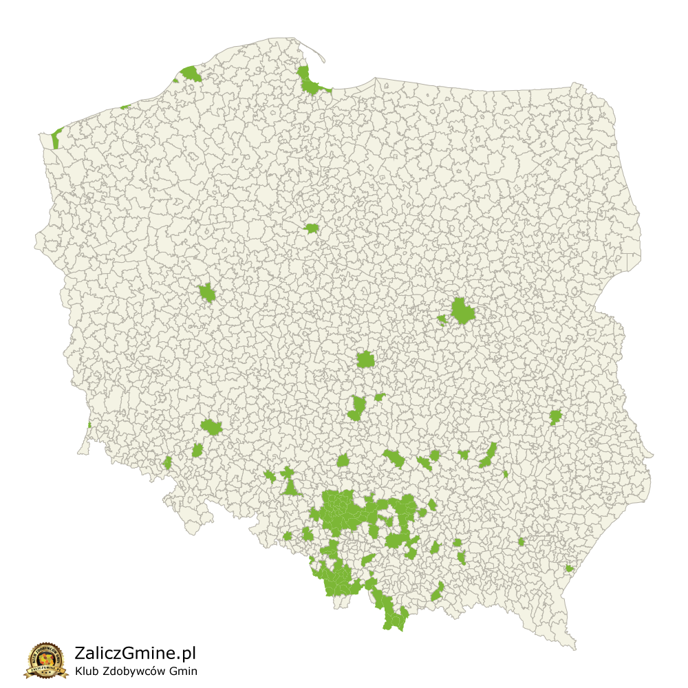Mapa Zdobytych Gmin
