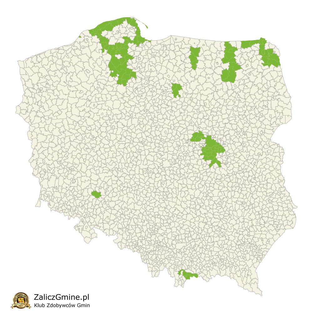 Mapa Zdobytych Gmin