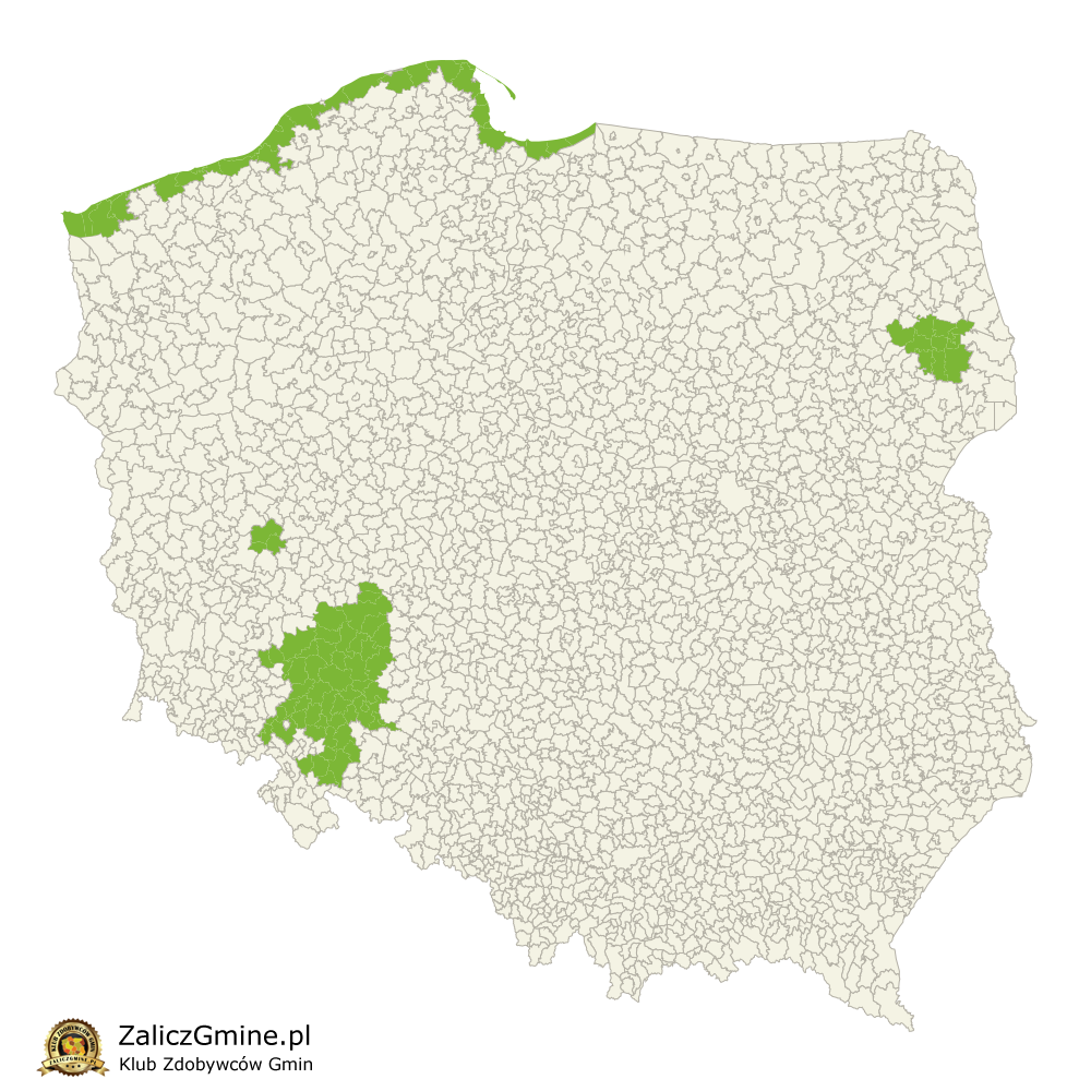 Mapa Zdobytych Gmin