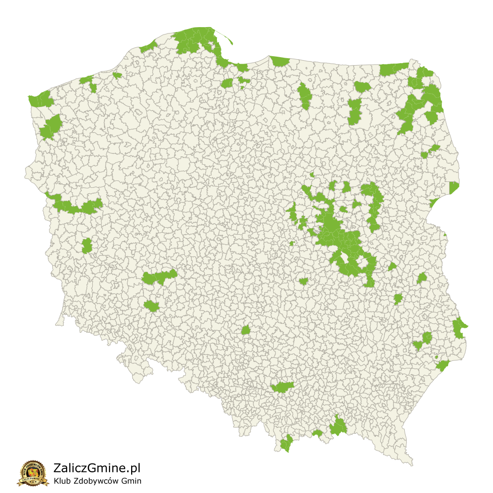 Mapa Zdobytych Gmin