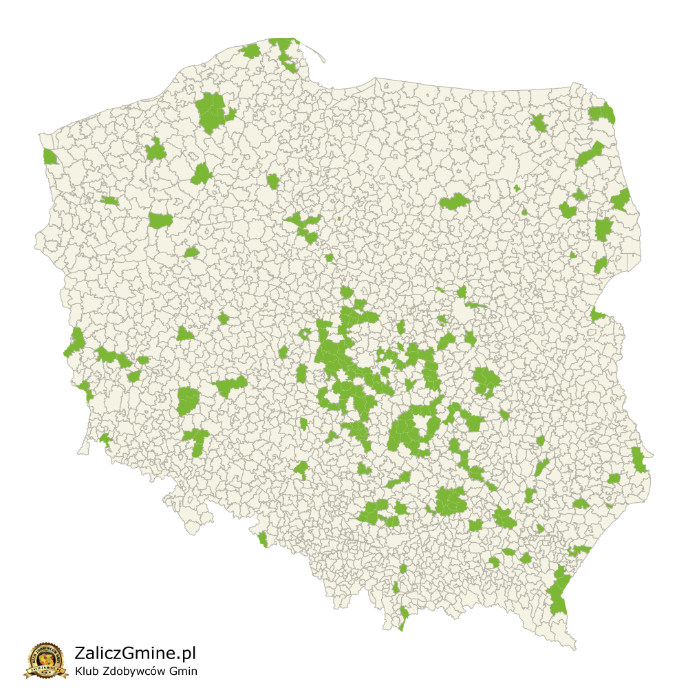 Mapa Zdobytych Gmin
