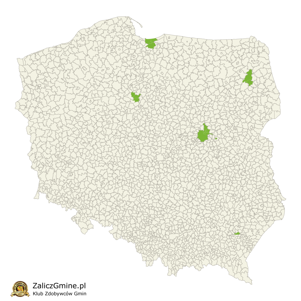 Mapa Zdobytych Gmin