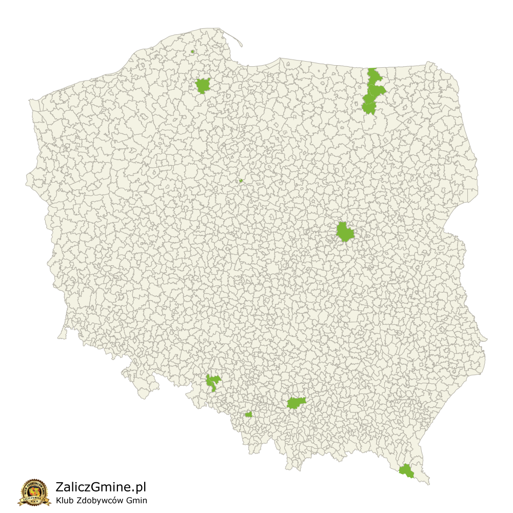 Mapa Zdobytych Gmin