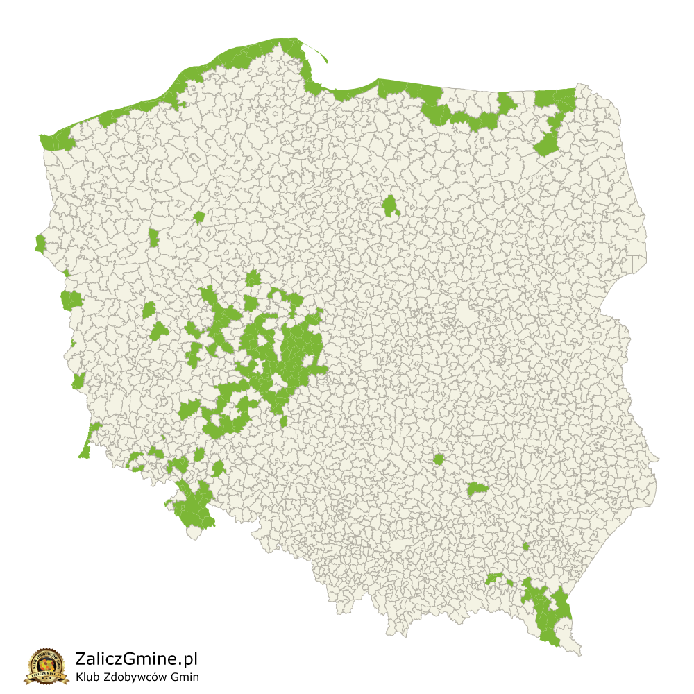 Mapa Zdobytych Gmin