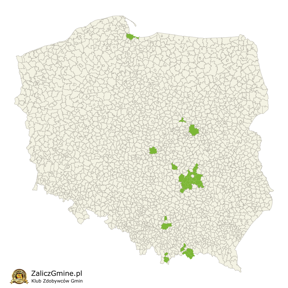 Mapa Zdobytych Gmin