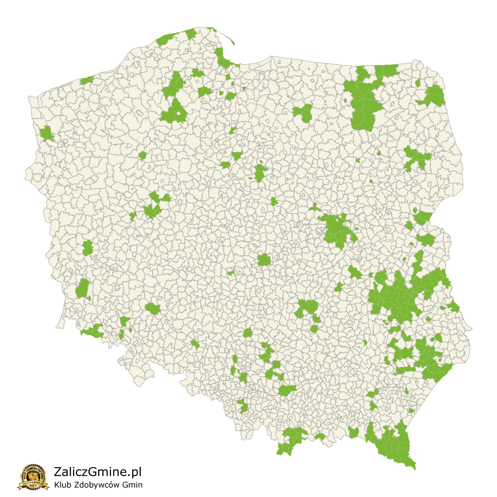Mapa Zdobytych Gmin
