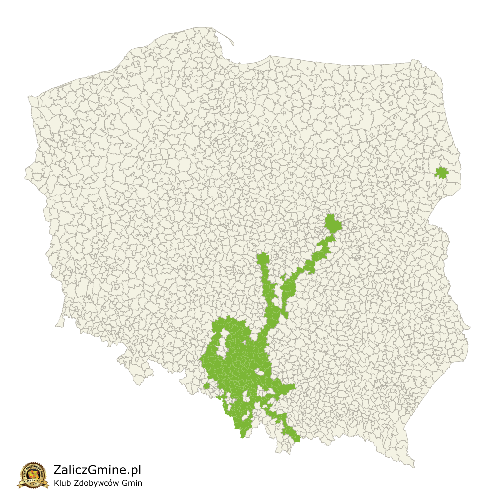 Mapa Zdobytych Gmin