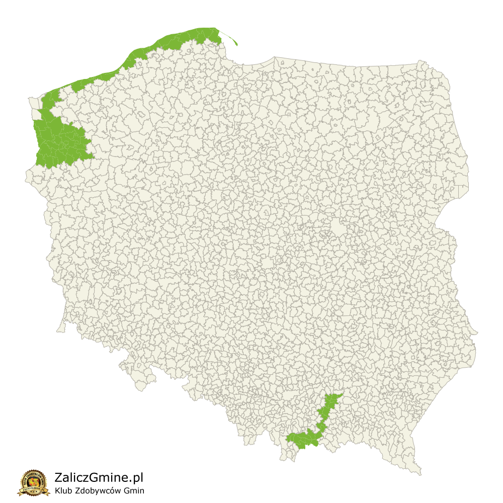 Mapa Zdobytych Gmin