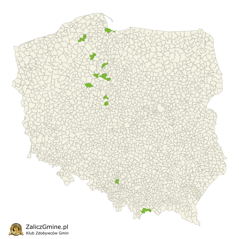 Mapa Zdobytych Gmin