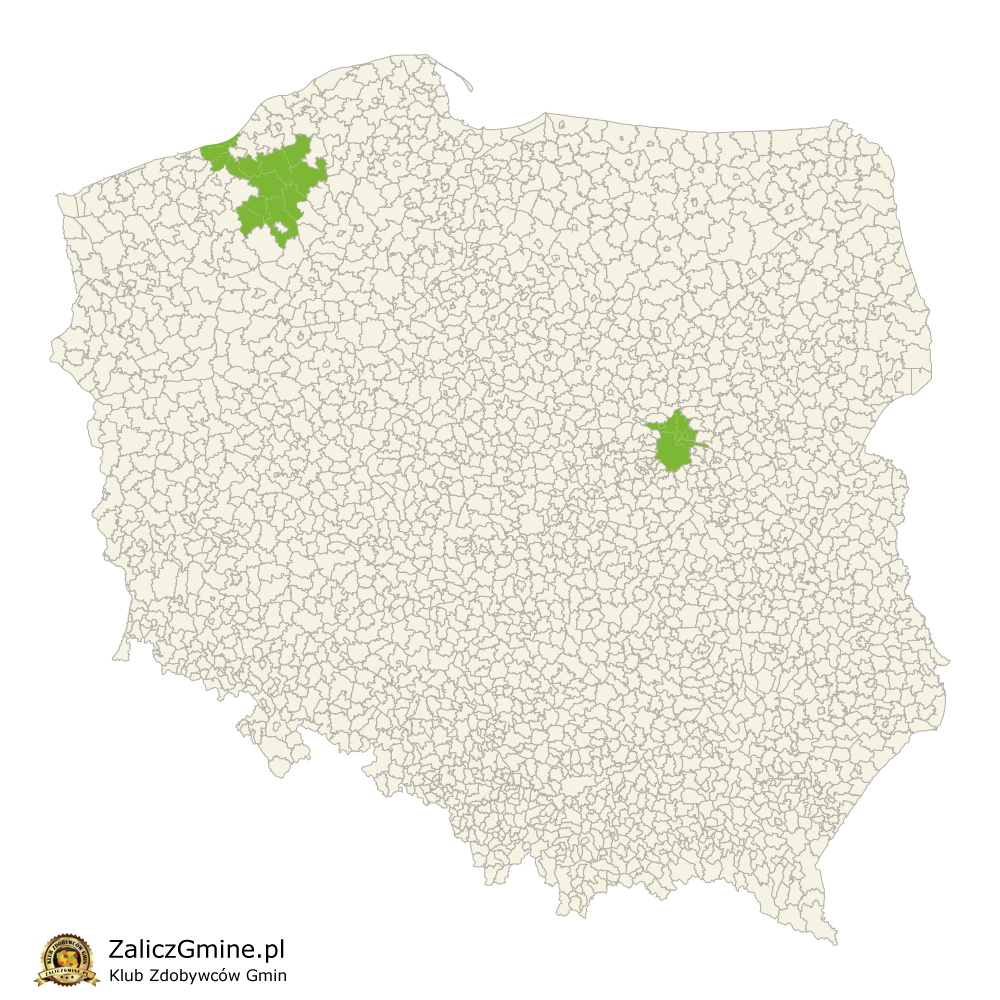 Mapa Zdobytych Gmin