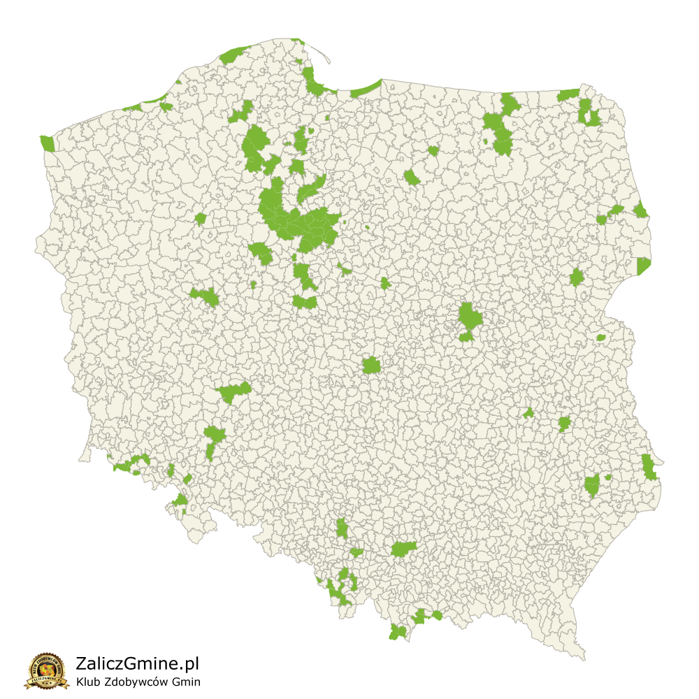 Mapa Zdobytych Gmin