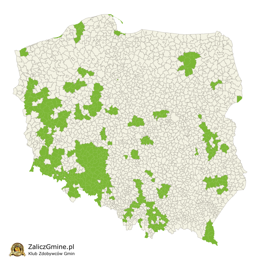 Mapa Zdobytych Gmin