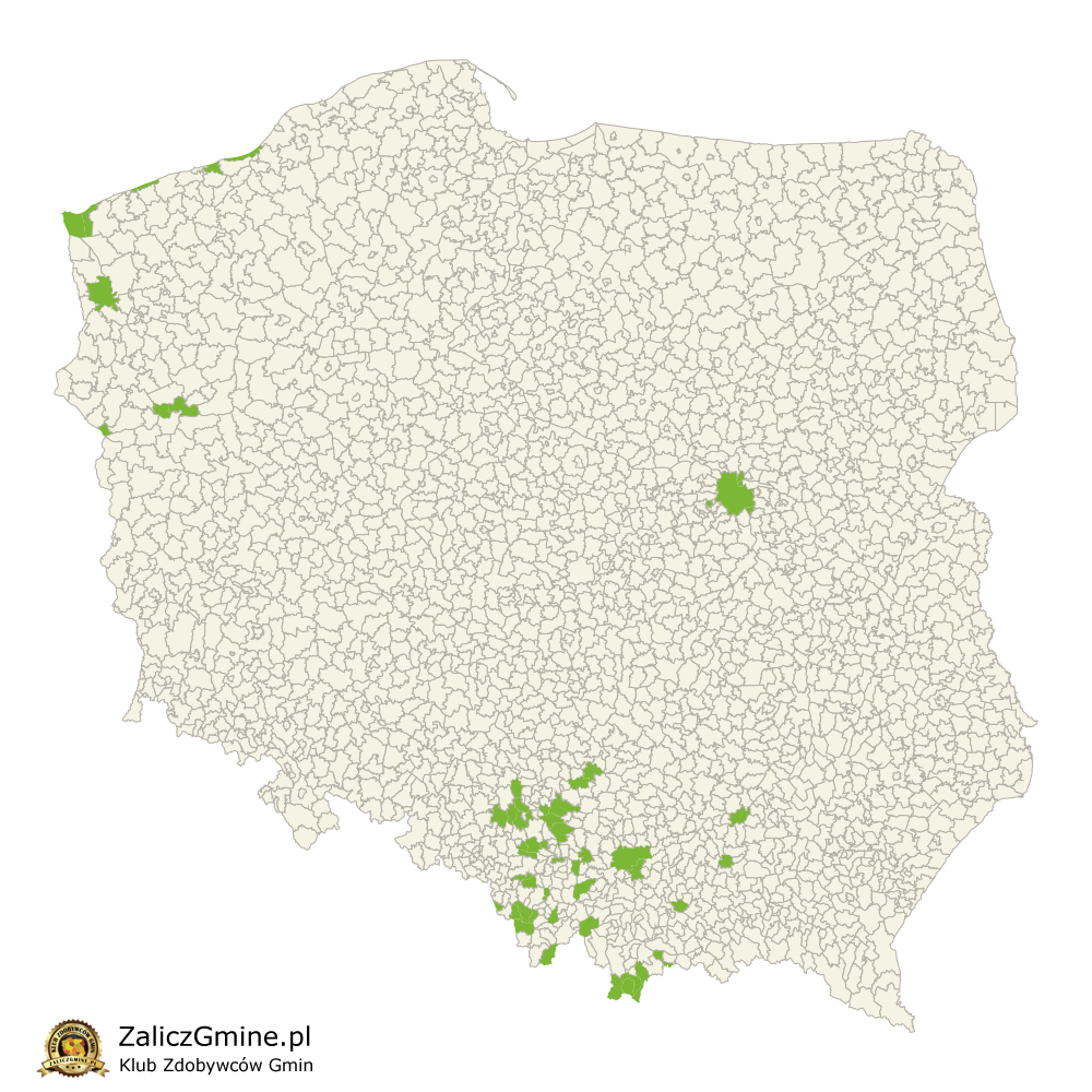 Mapa Zdobytych Gmin