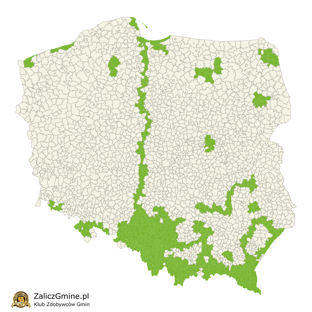 Mapa Zdobytych Gmin