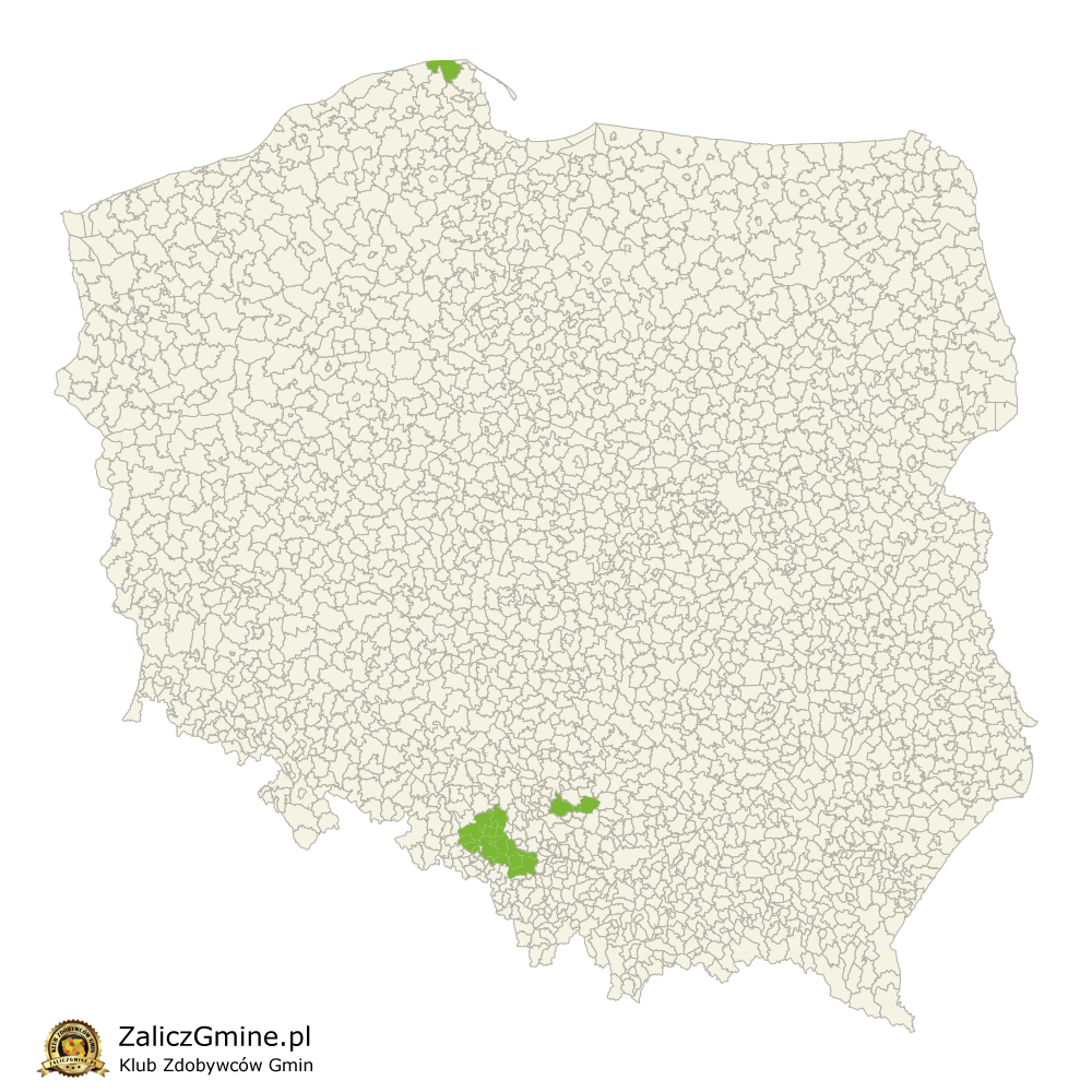 Mapa Zdobytych Gmin