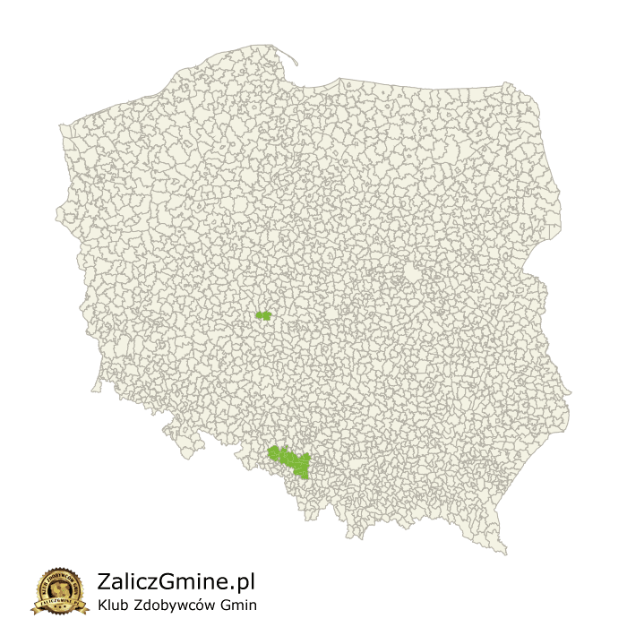 Mapa Zdobytych Gmin