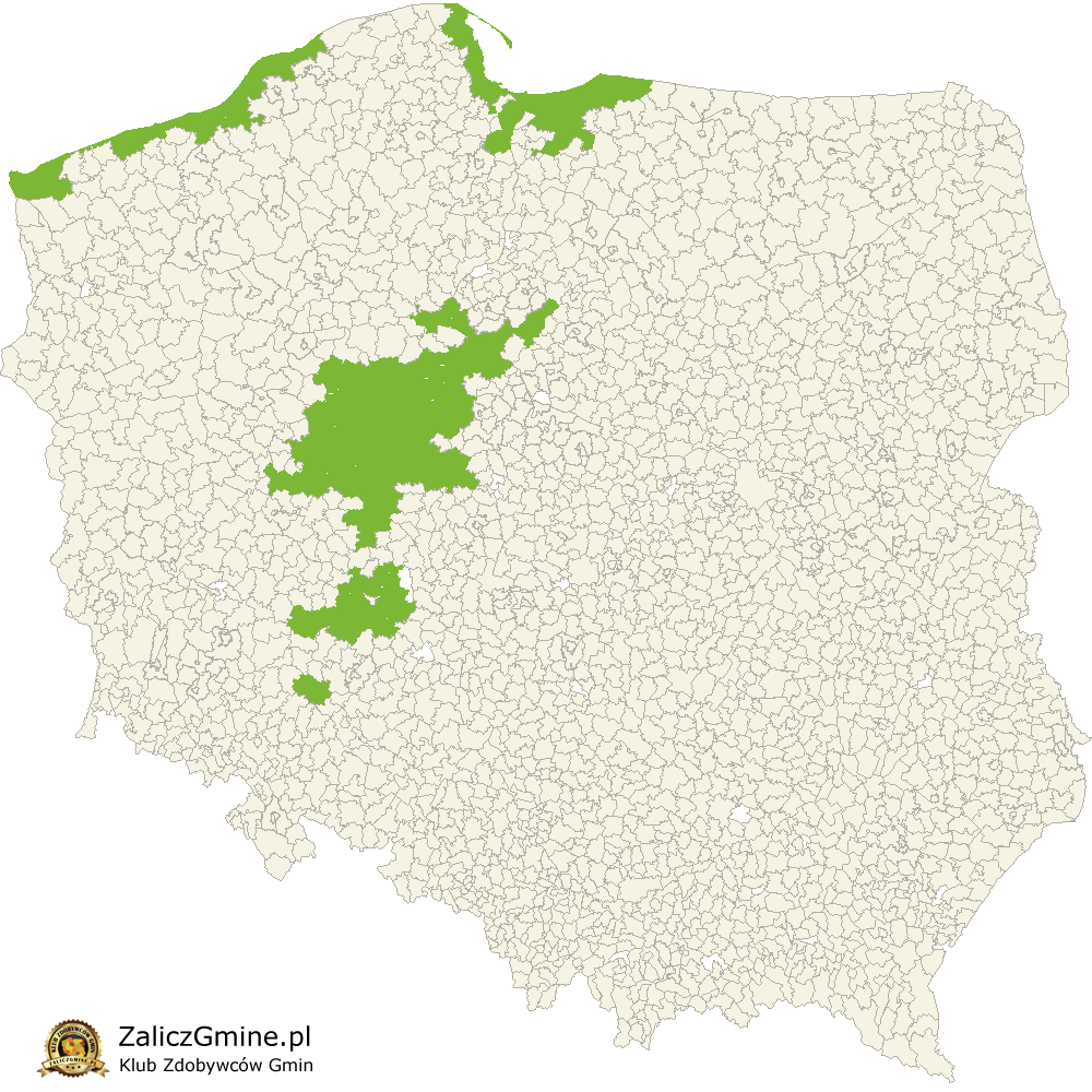 Mapa Zdobytych Gmin