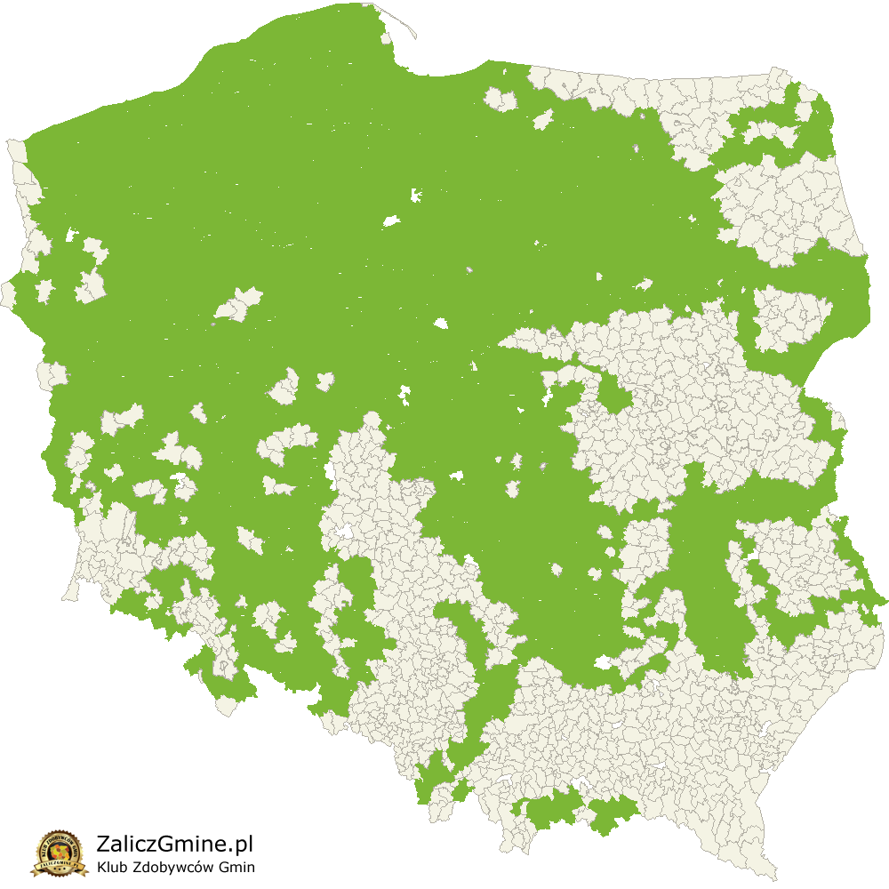 Mapa Zdobytych Gmin