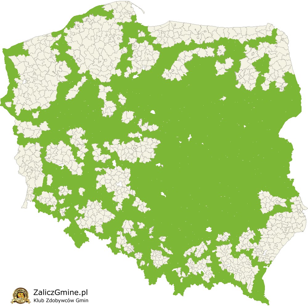 Mapa Zdobytych Gmin