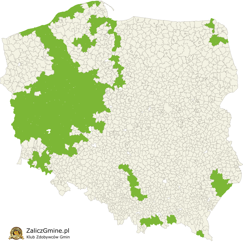 Mapa Zdobytych Gmin